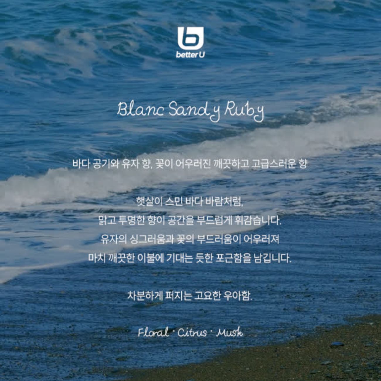 바다 공기와 유자 향, 꽃이 어우러진 깨끗하고 고급스러운 향. 드라이브 데이트 차량용 방향제